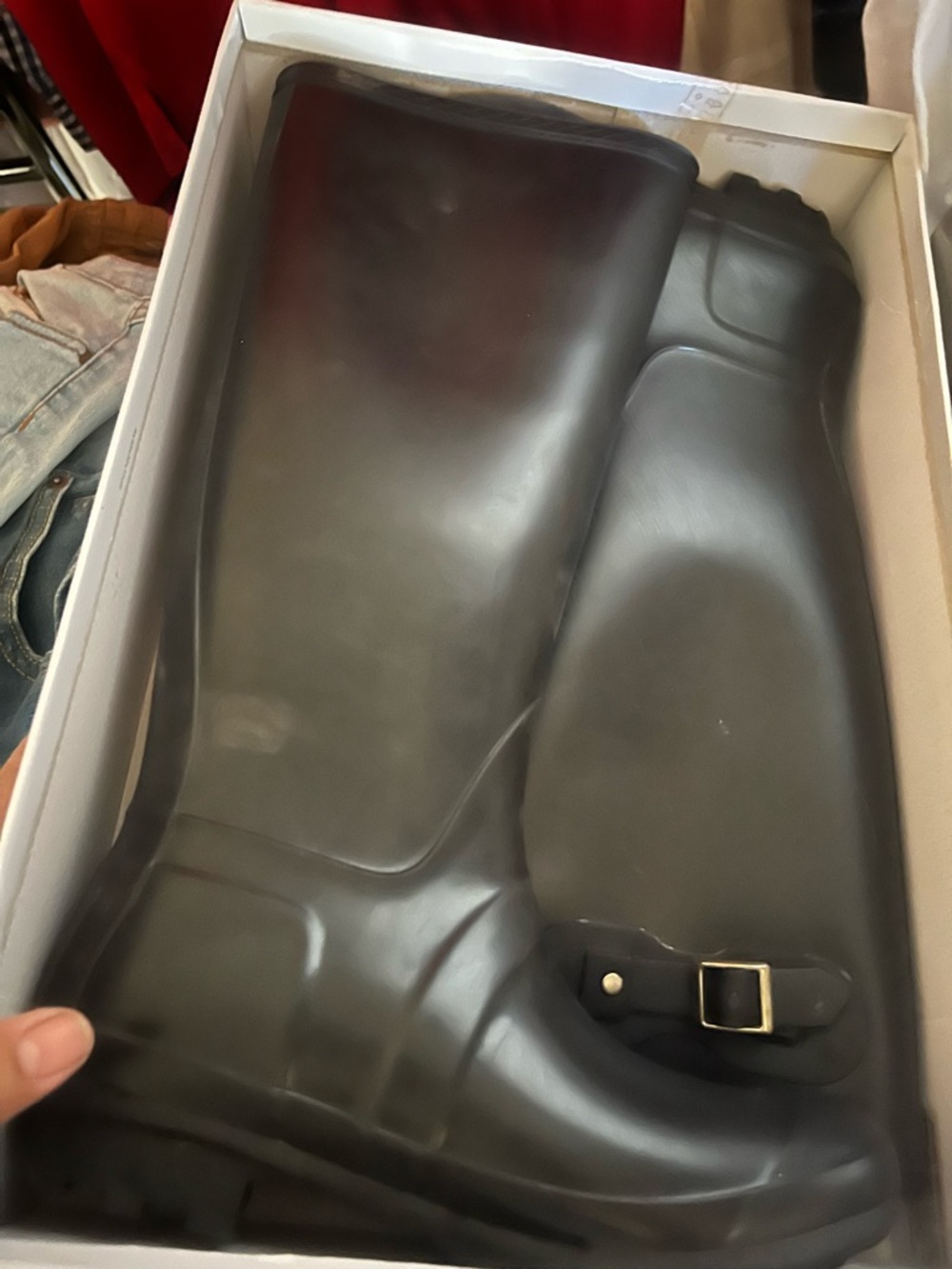 Cape Robbin Black Tall Rain Boots with Side Buckle